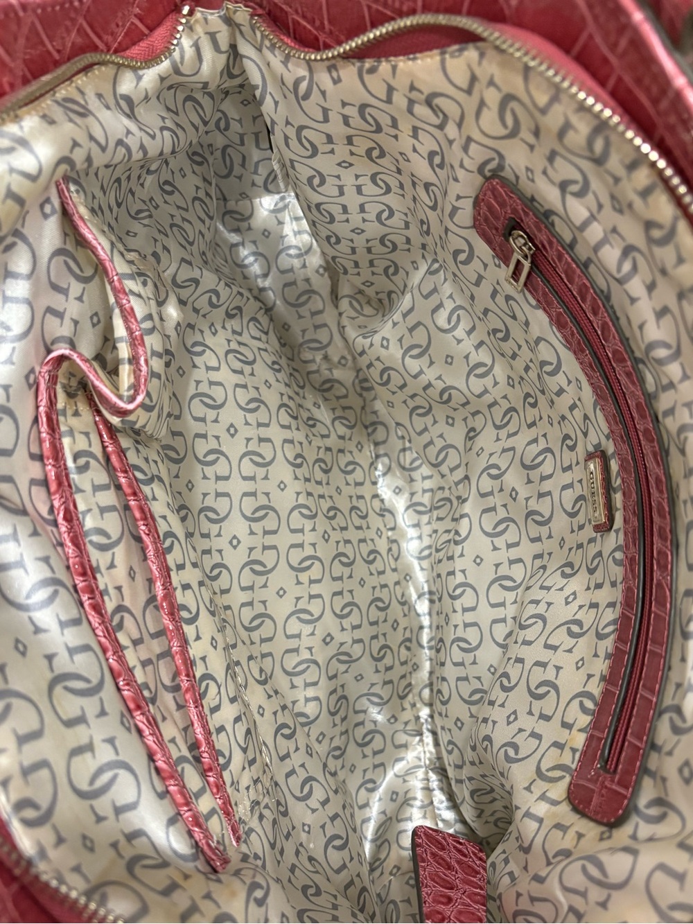 Guess | Raspberry Snake Skin Leather Purse | Large - Picture 8 of 8